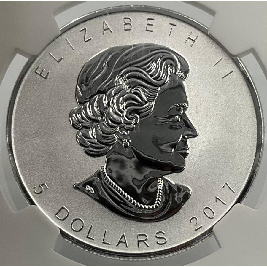 カナダ リバースプルーフ　レア品　メイプルリーフ銀貨　正規品　1オンス　2014 2017年 カナダ メイプルリーフ 1oz 5ドル 銀貨 エリザベス2世 NGC社