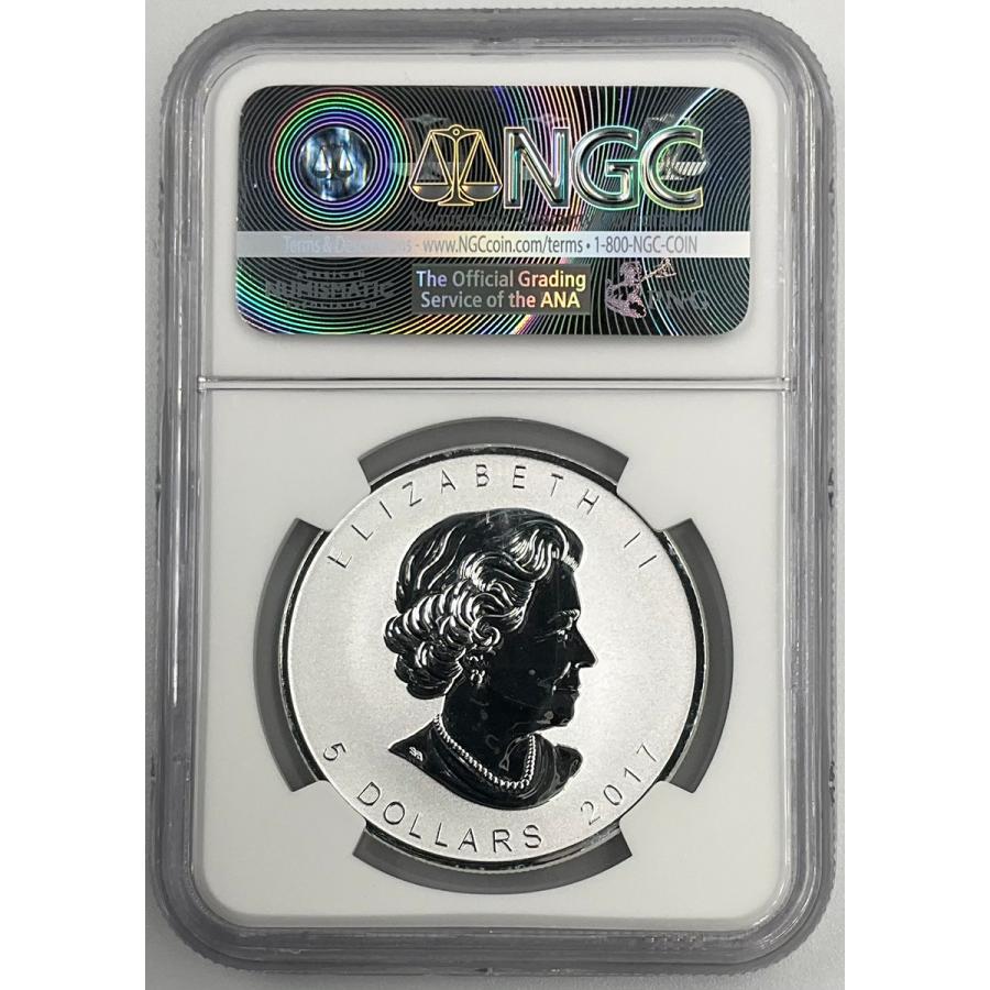 2017年 カナダ メイプルリーフ 1oz 5ドル 銀貨 エリザベス2世 NGC社