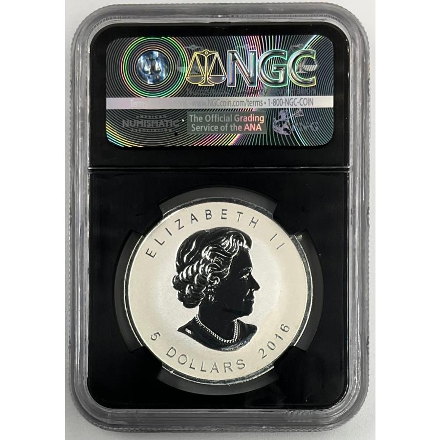 2016年 カナダ メイプルリーフ 1oz 5ドル 銀貨 エリザベス2世 NGC社