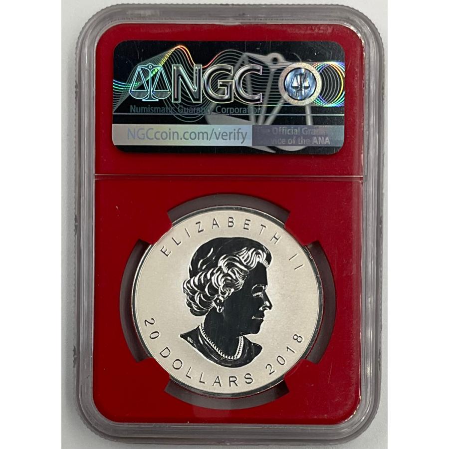 2018年 カナダ メイプルリーフ 1oz 20ドル 銀貨 エリザベス2世 NGC社