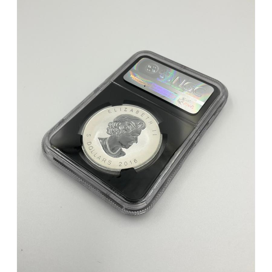 2016年 カナダ メイプルリーフ 1oz 5ドル 銀貨 エリザベス2世 NGC社