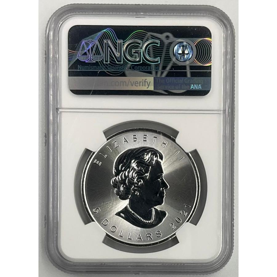 2021年 カナダ メイプルリーフ 1oz 5ドル 銀貨 エリザベス2世 NGC社