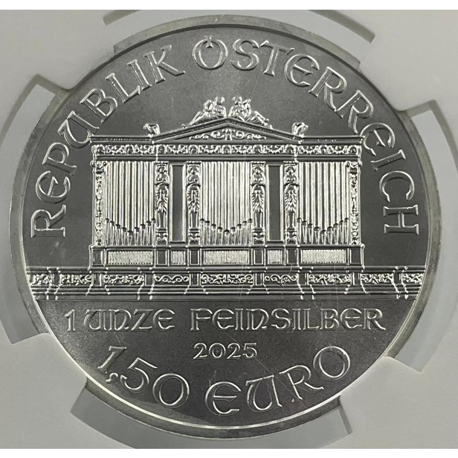 2025年 オーストリア ウィーンフィル 1.5ユーロ 1オンス 銀貨 NGC社