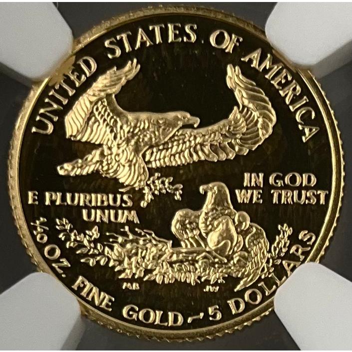 1990年 アメリカ イーグル 金貨 5ドル 1/10oz リバティ NGC社鑑定 PF69