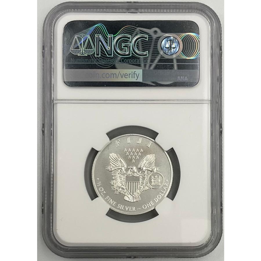 2023年 フィジー ウォーキング リバティ 1/2oz １ドル 銀貨 イーグル NGC社鑑定 MS70 アーリーリリース マーカンティ氏サインの画像