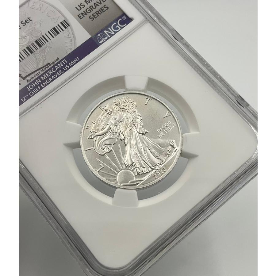 2023年 フィジー ウォーキング リバティ 1/2oz １ドル 銀貨 イーグル NGC社鑑定 MS70 アーリーリリース マーカンティ氏サインの画像