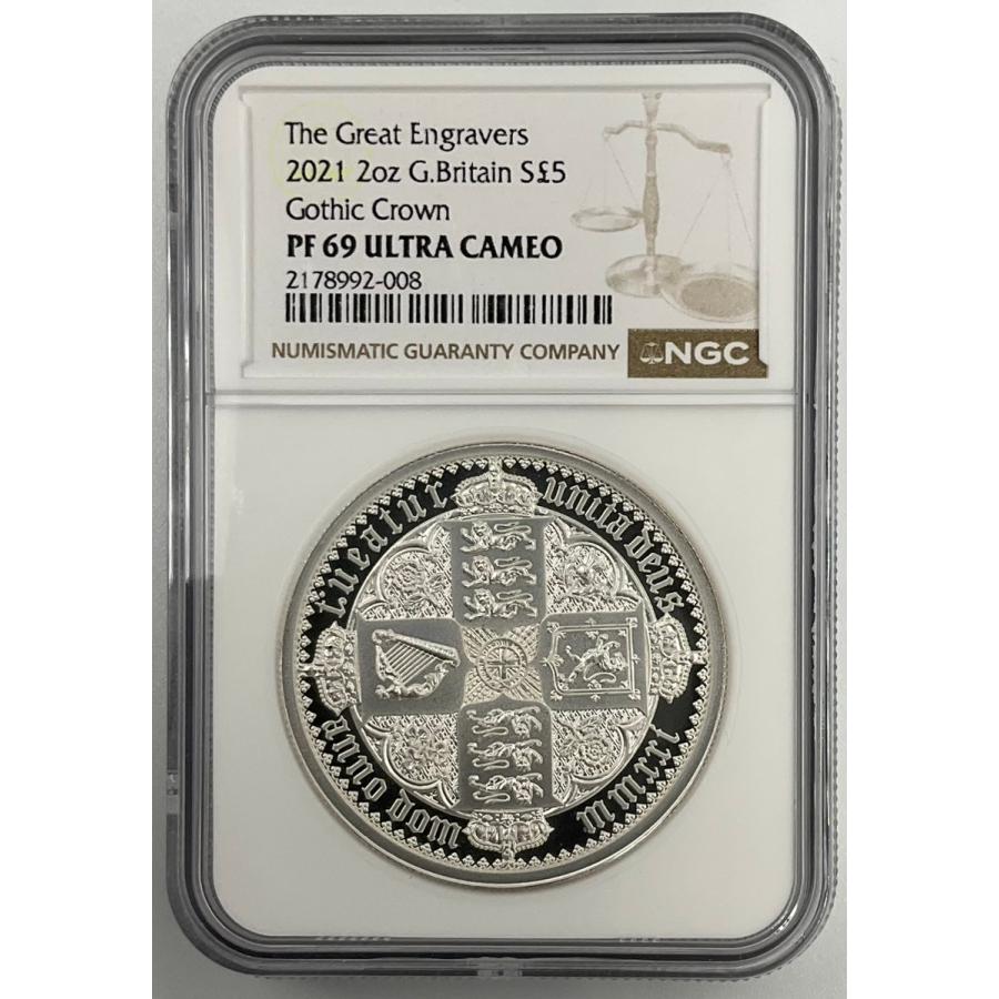 2021年 イギリス ゴシッククラウン ロイヤルミント 5ポンド 2oz 銀貨