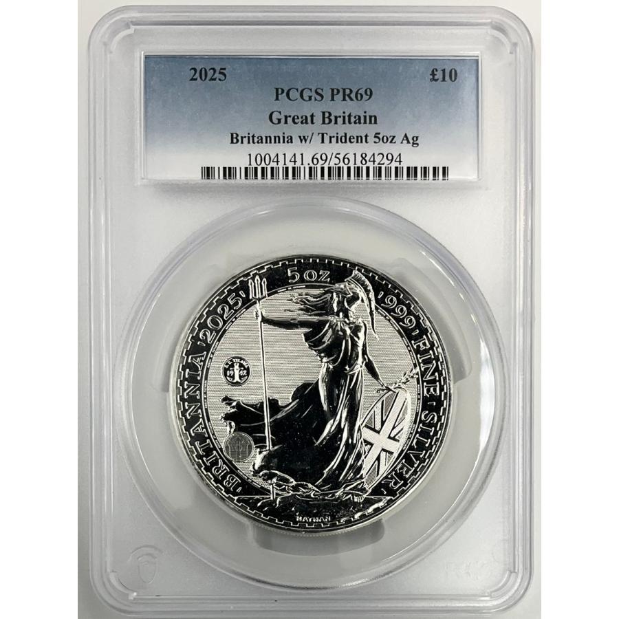 2025年 イギリス ブリタニア ロイヤルミント 5oz 10ポンド 銀貨