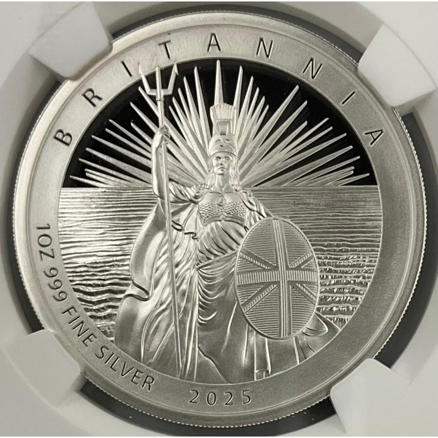最高鑑定 2025年 イギリス 銀貨 ブリタニア ロイヤルミント モダン 2025年 イギリス ブリタニア ロイヤルミント 1oz 2ポンド 銀貨