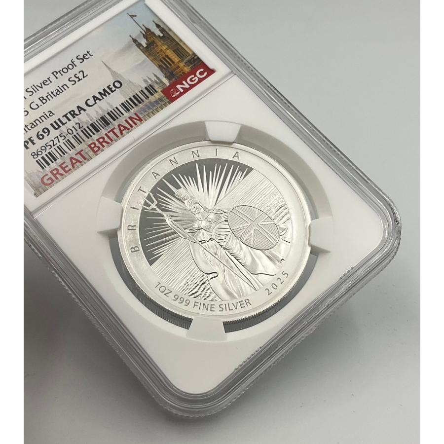 2025年 イギリス ブリタニア ロイヤルミント 1oz 2ポンド 銀貨