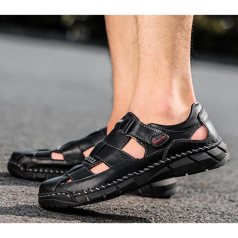 メンズ スポーツサンダル アウトドア サンダル 革 厚底 歩きやすい 牛革サンダル オフィス かかとあり ビーチサンダル 夏 職場 マジック式 Bg Life Happinss 通販 Yahoo ショッピング