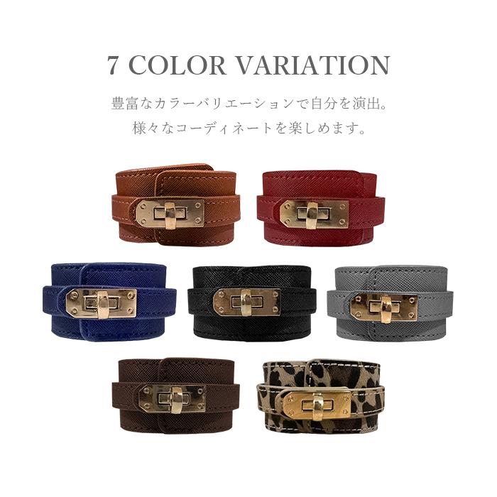 ブレスレット レディースバングル メンズ 牛革 ワイド レザー 