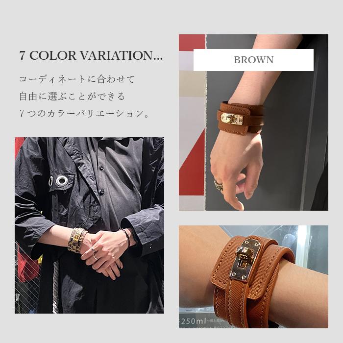 ブレスレット レディースバングル メンズ 牛革 ワイド レザー