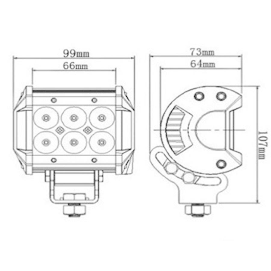 LED ワークライト 作業灯 18W 6LED 6連 12V 24V 角型 狭角 30度 防水 防塵 耐衝撃 長寿命 1個売り｜lifeideas｜06