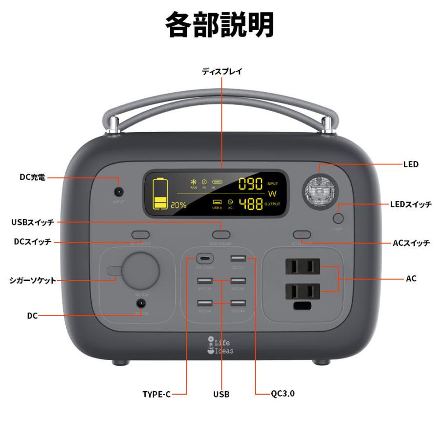 e-auto fun 大容量 ポータブル電源 540WH 150000mAh AC100V 500W e-auto fun 大容量 ポータブル電源 540WH 150000mAh AC100V 500W