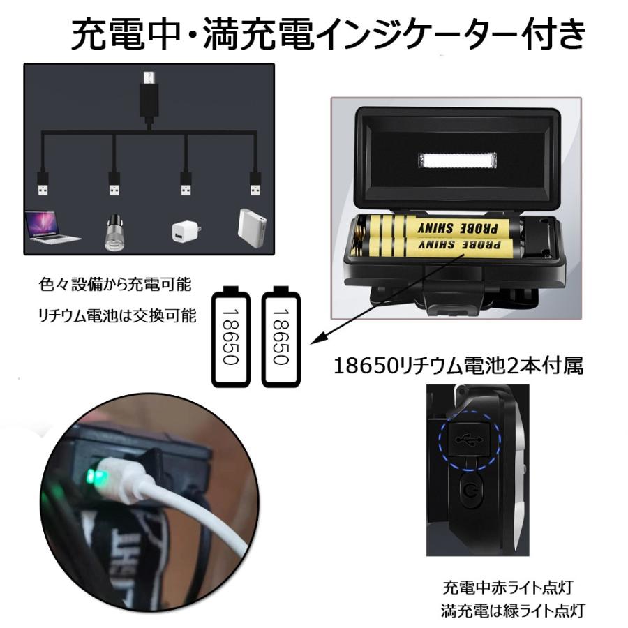 LEDヘッドライト ヘッドランプ 懐中電灯 アウトドア 8灯 8点灯モード 最大 8000LM 防水防災 充電式 USB 登山 夜釣り 調節可 高光量｜lifeideas｜07