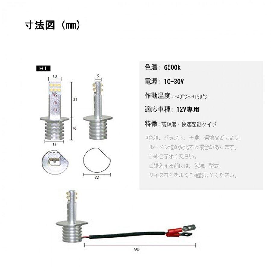 LEDフォグランプ H1 H3/H3C DC12V 60W 6500K ホワイト SHARP製 LEDチップ 12連搭載 純正ハロゲンサイズ 2本セット 送料無料｜lifeideas｜09