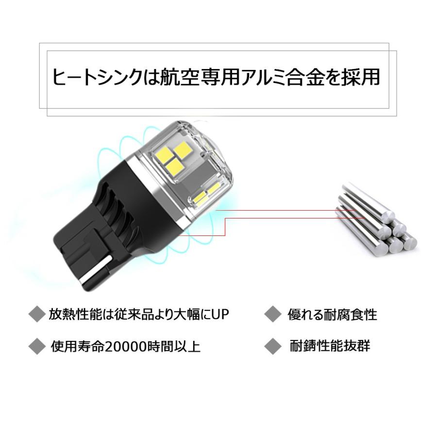 LEDバルブ T10 BA9S T16 T20 S25 12V ウェッジ球 バックランプ テールランプ ブレーキランプ レンズ 無極性 ホワイト アンバー レッド 2本｜lifeideas｜17