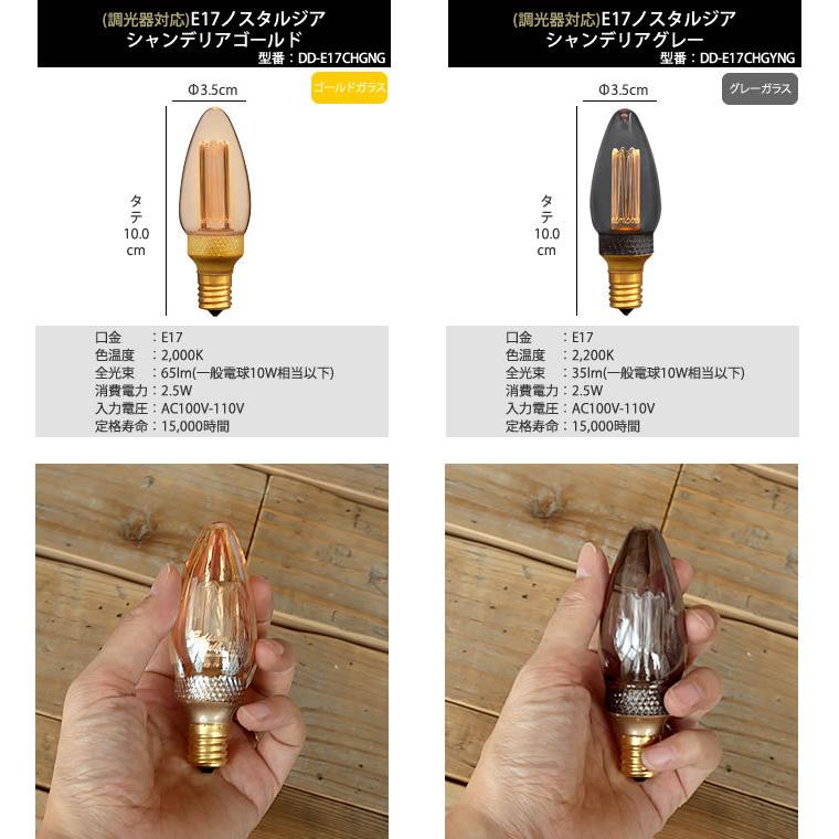 EdisonBulb 5個セット E17口金 シャンデリア電球 ノスタルジア