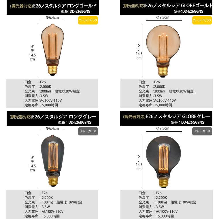 EdisonBulb 2個セット ノスタルジア エジソン電球 LED電球 調光器対応