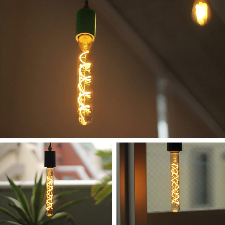EdisonBulb スパイラル ロングチューブゴールド エジソンバルブLED電球