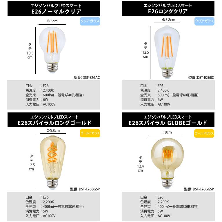 EdisonBulb 5個セット スマートLED電球 エジソンバルブLEDスマート 50w 