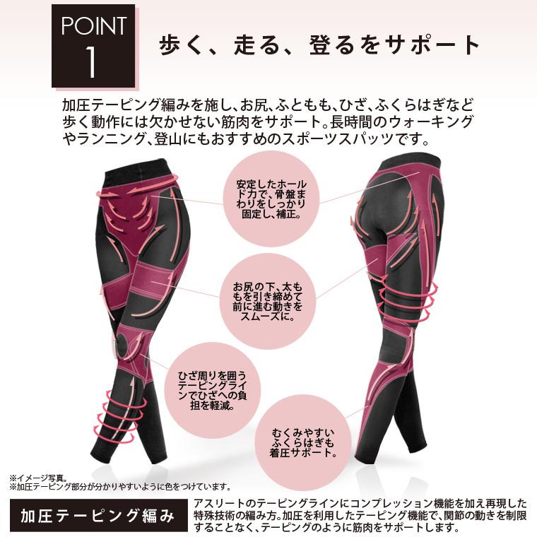 プレスリム スポーツスパッツ レディース 加圧 登山 ウォーキング