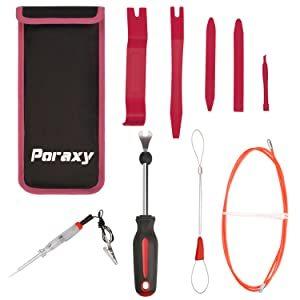 内装剥がし Poraxy 内張り剥がし 自動車整備工具 パネル剥がし 脱着工具 定番から日本未入荷 配線ガイド 配線通し 検電テスター クリップクランプツール エアコン 車内装 照明器具