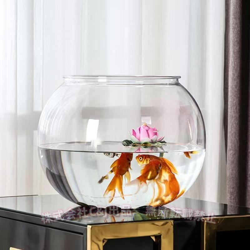 金魚鉢 丸型金魚鉢 ガラス 透明 テーブル アクアリウム ボウル 観葉