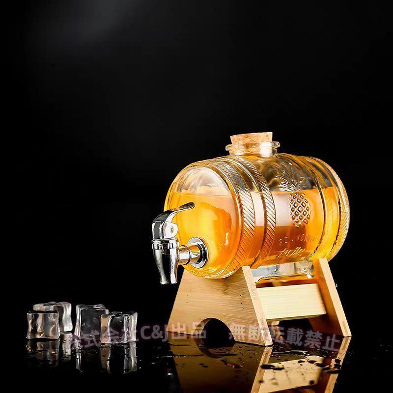 ミニワイン樽 1L ガラス クリア C&J（株) ビール樽 ブランデー