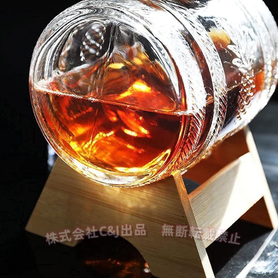 ミニワイン樽 1L ガラス クリア C&J（株) ビール樽 ブランデー 