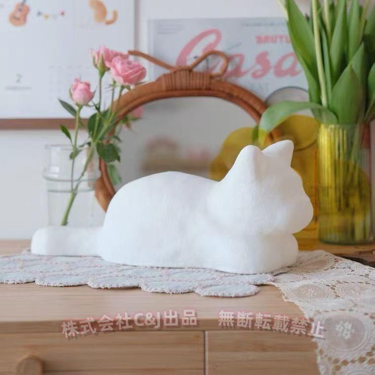 猫 ライト 間接照明 おやすみ 2色切替 単品 ネコ ねこ テーブルランプ
