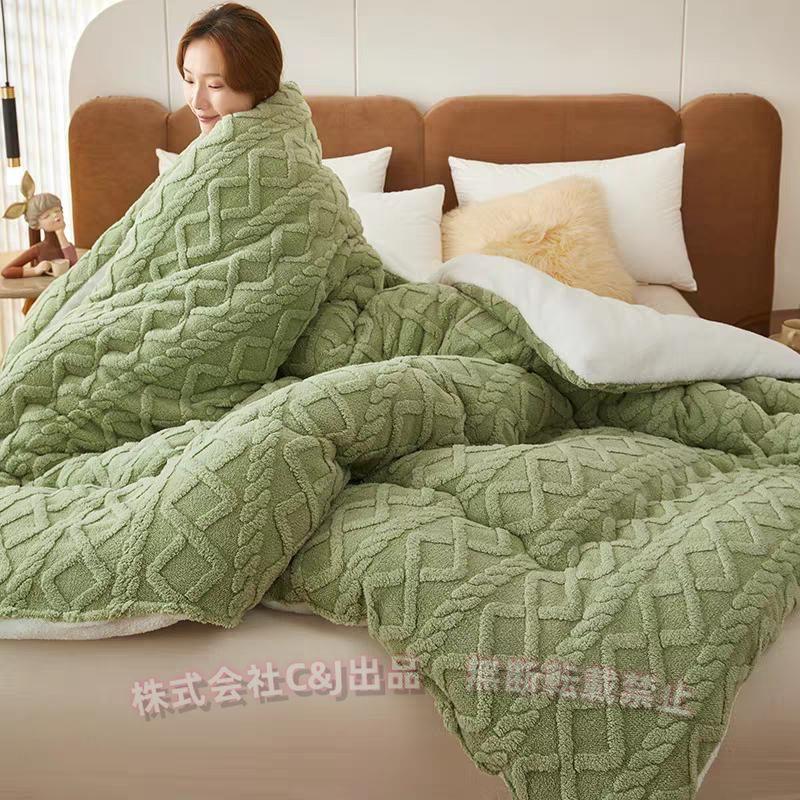 ミルクフリース寝具4点セット・AB面両面ふわふわ／冬用・キングサイズ