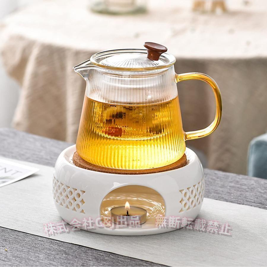 紅茶道具 ティーポットウォーマー 450ml 耐熱ガラス ティーポット C&J