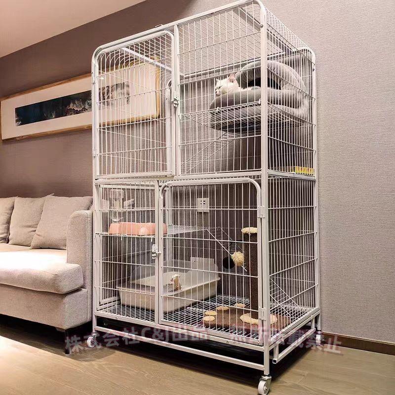猫用ケージ 大型 多頭飼い 組立簡単 折り畳み式 掃除しやすいネコ用