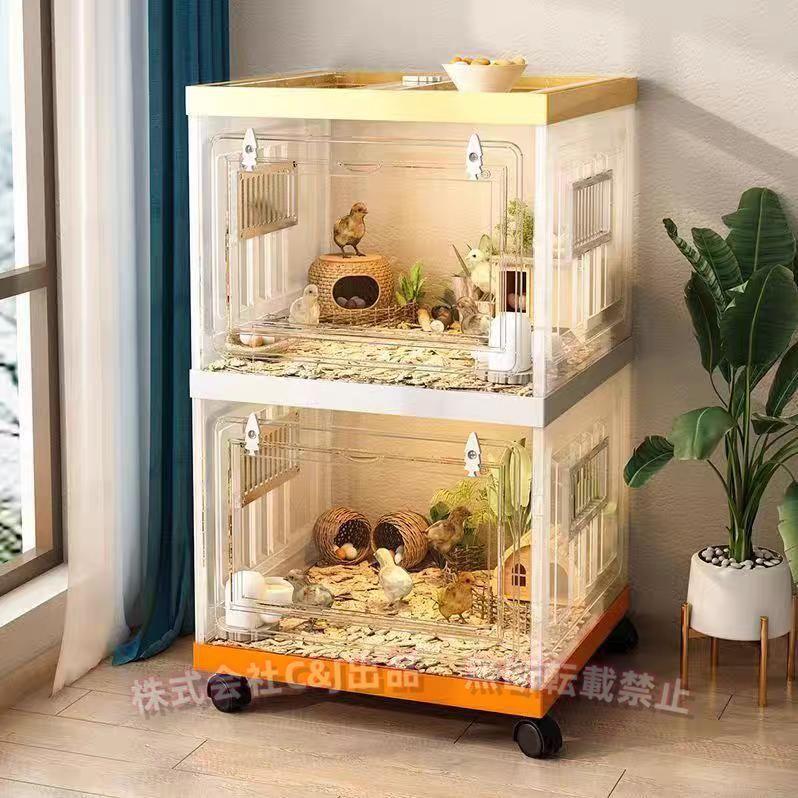 小動物用ケージ うさぎ・フェレット・チンチラ・モルモット　CLEARCAGE M ペットケージ 透明 1層 2層 3層 小動物ケージ モルモット チンチラ