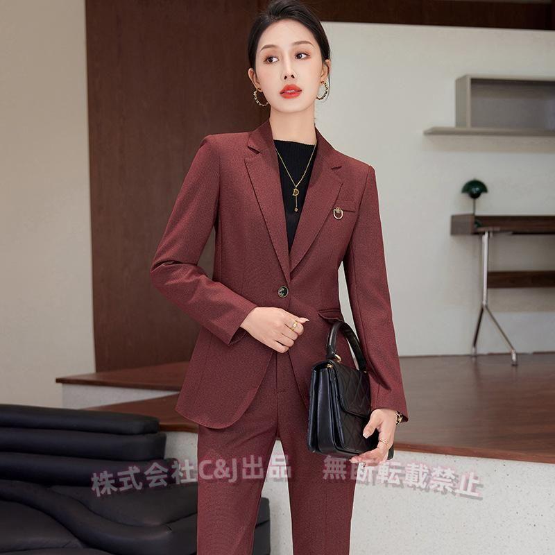 レディースビジネススーツパンツスーツフォーマルセットアップ2点セット通勤冬着痩ビジネス入学式株式会社錦秋おしゃれOLビジネススーツ卒業式上下セット レディースビジネススーツパンツスーツフォーマルセットアップ2点