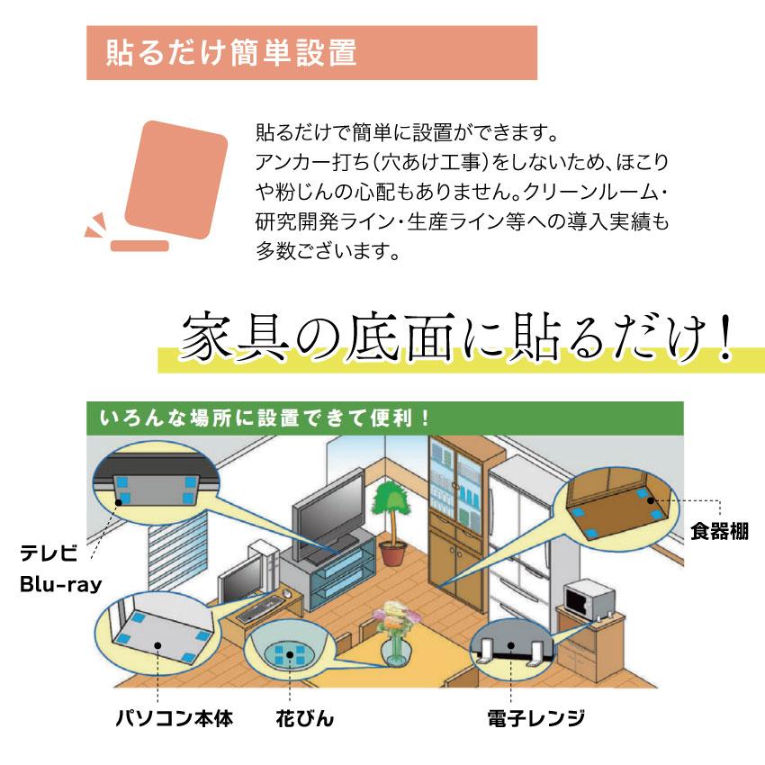 耐震マット 耐震 地震対策 プロセブン 転倒防止 家具 テレビ 洗濯機 冷蔵庫 傷防止 凹み防止 防災グッズ｜lifeluck｜04