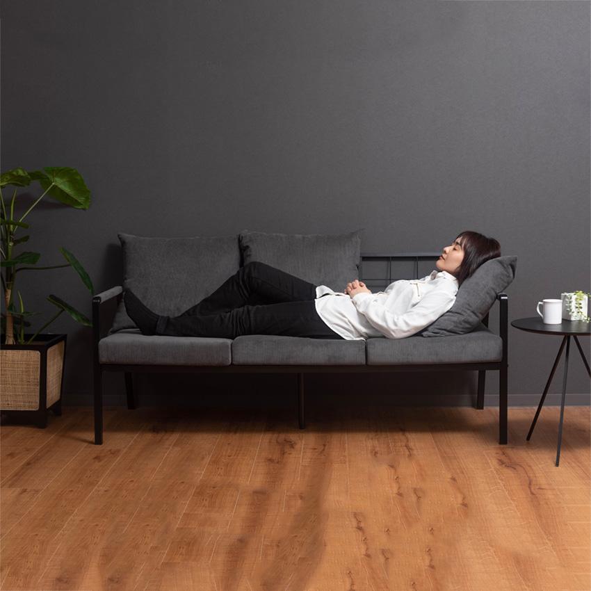 ソファ 3人用 3人掛けソファ デビュー077 座面高42cm 合皮WH(3人掛けソファ 合