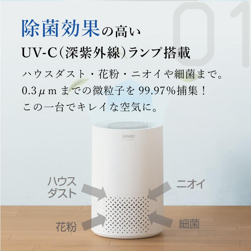 空気清浄機 SANKA サンカ UV-C除菌空気清浄機 SAP-1200 7畳用