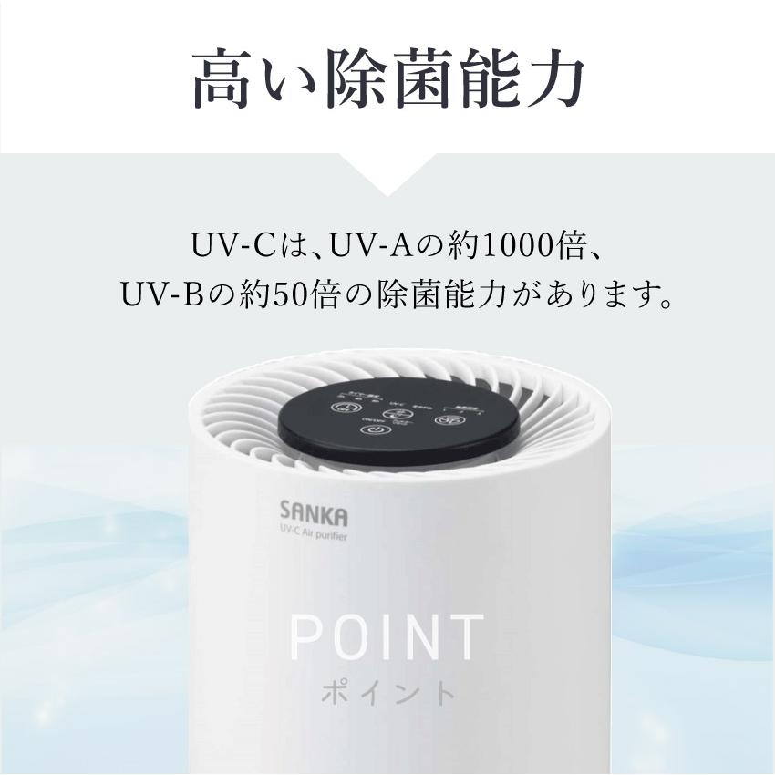 空気清浄機 SANKA UV-C除菌空気清浄機 SAP-4100 17畳用 ホワイト