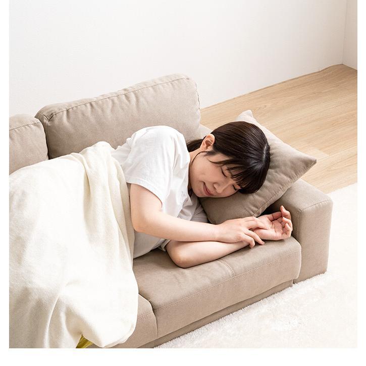 送料無料 2人掛け ローソファ クッション付き 二人掛け ソファ 2P