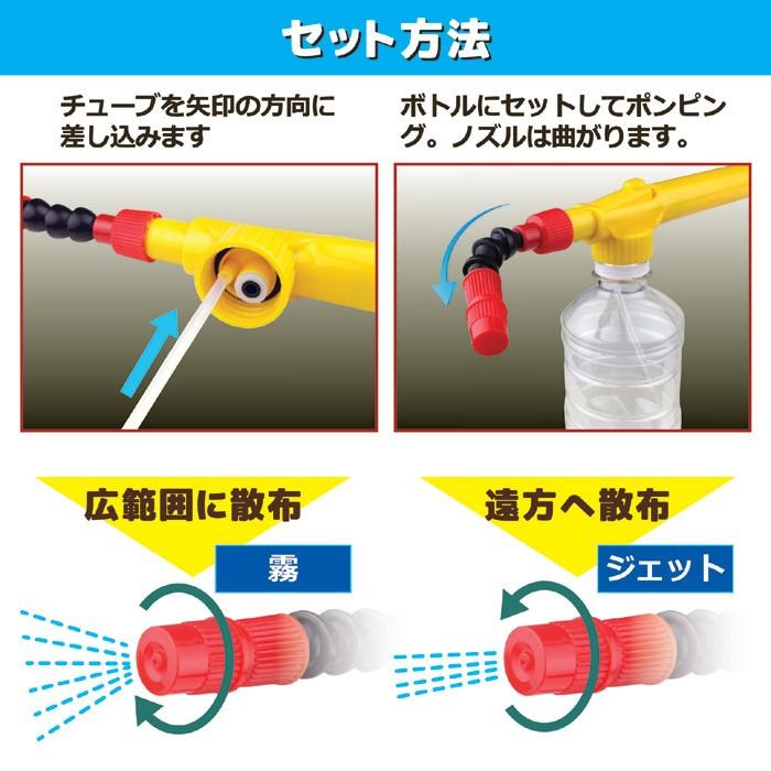 ペットボトル専用 ２WAY加圧スプレー PSY-0123C  ベランダ園芸 鉢植 ミストシャワー 散水器具  洗う 掃除 クール 打ち水 花 ガーデニング 園芸用品 霧吹き｜lifemaru｜03