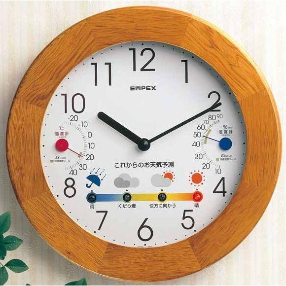 1台4役 お天気予測 温度 湿度計付き掛け時計 晴天望機 壁掛け時計 熱中症対策 6219 ウォールクロック 北欧 アメリカン オシャレ かわいい インテリア Clock25 生活館まる 通販 Yahoo ショッピング