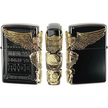 ジッポーライター 人気 ブランド ハーレーダビッドソン 黒 ブラック ゴールド