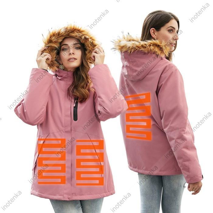 最新デザインの 作業着 防寒ウェア 電熱服 発熱コート ヒートジャケット 防寒着 電熱ジャケット マウンテンパーカー 中綿入り 電熱ウェア モッズコート Usb給電式 発熱服 ヒートジャケット 中綿コート 防寒着 3つヒーター レディース コート アウター