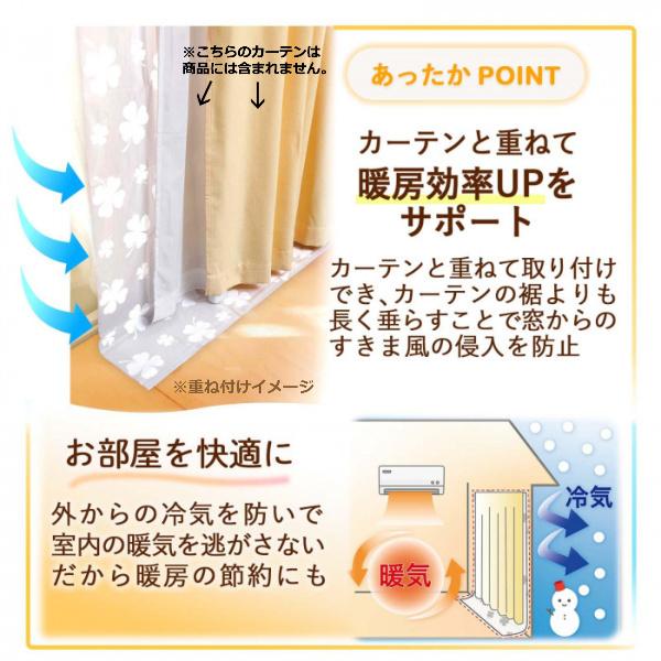 断熱 カーテンライナー 2枚入 掃き出し窓用 寒さ対策 隙間風 すき間