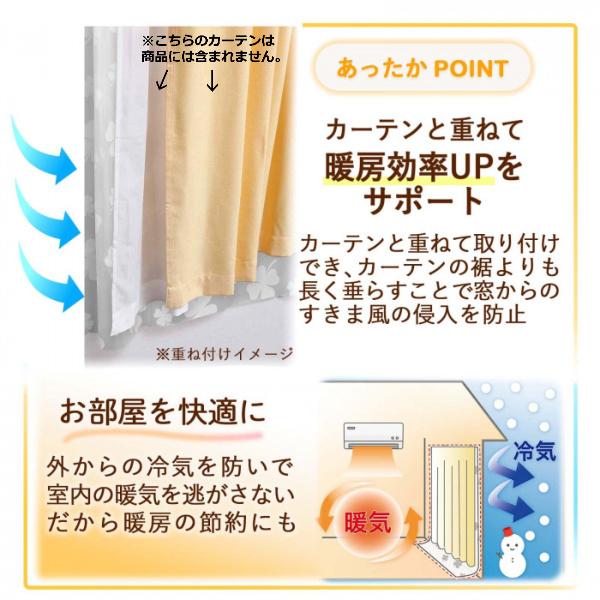 断熱 カーテンライナー 腰高窓用 2枚入 寒さ 対策 隙間風 すき間 冷気