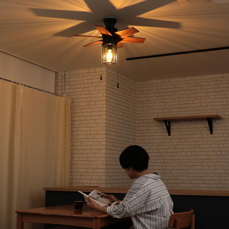シーリングファン　ライト　ブラウン 木製　モダン JAVALO ELF シーリングファン ライト LED対応 おしゃれ 木目 JE-CF012