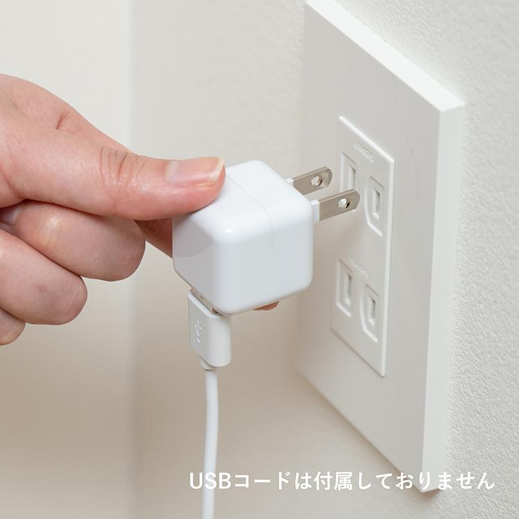 PRISMATE ACアダプター USB コンパクト 1A USB接続 プラグ格納式 PR